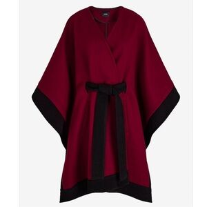 Chic Burgundy and Black Cape Coat size M/L